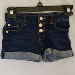 Arizona size 7 girls button up shorts denim